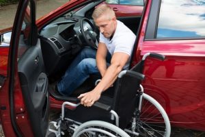 disabled driver exiting car